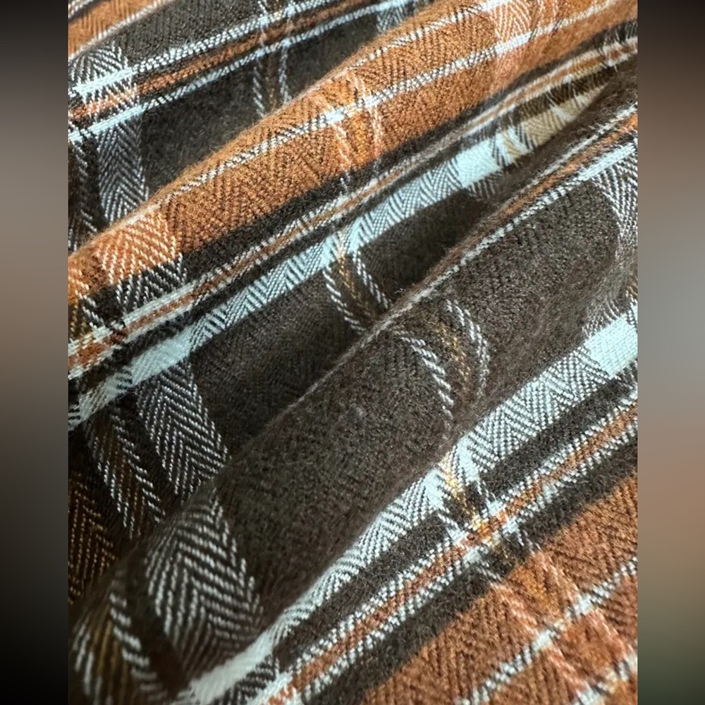 Plaid Brown Women's Midi Length Skirt with Pockets New Boutique - Picture 6 of 6